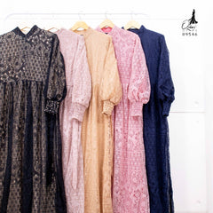 GAMIS OZIAS BROKAT IMPORT 09546 LD 105 I Gamis Kondangan Simpel I Gamis Remaja Cantik Fit Muslim Nyaman