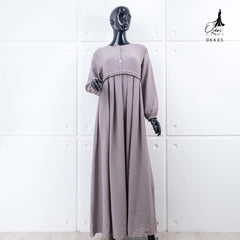 GAMIS OZIAS POLO LINEN 06435 LD 105CM I Gamis Simpel Adem I Gamis Fashion Muslim Arabian l Busui Friendly Nyaman Panjang