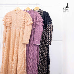 OZIAS BROKAT POLKA 09500 LD 105 I Gamis Fashion Muslimah I Gamis Remaja Kondangan Nyaman Panjang