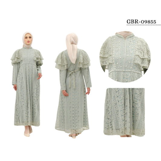 GAMIS OZIAS BROKAT KAGURA 09855 LD 105 I Gamis Kondangan Wanita I Gamis Fashion Casual