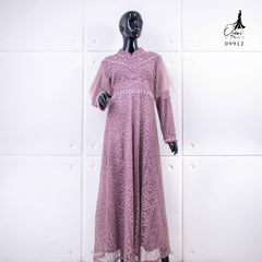 GAMIS OZIKO BROKAT IORA CEILO 09912 LD 105 I Gamis Pesta Mewah I Gamis Wisuda Import Muslim Nyaman