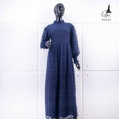 GAMIS OZIAS BROKAT LAURA 09545 LD 105 I Gamis Super Adem Simpel I Gamis Umroh Busui Friendly Nyaman Motif