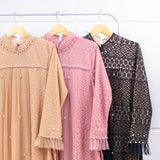 GAMIS OZIAS BROKAT POLKA 09633 LD 105 I Gamis Wisuda Sampel I Fashion Muslim Panjang Nyaman