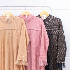 GAMIS OZIAS BROKAT POLKA 09633 LD 105 I Gamis Wisuda Sampel I Fashion Muslim Panjang Nyaman