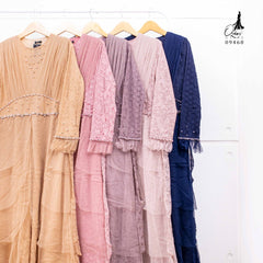 GAMIS OZIAS BROKAT POLKA 09468 LD 105 I Gamis Pesta Cantik I Gamis Muslimah Remaja Nyaman Panjang