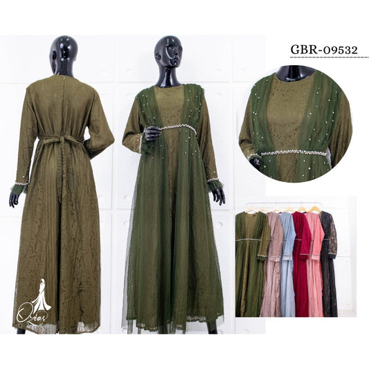 GAMIS OZIAS BROKAT PREMIUM 09532 LD 105 I Gamis Kondangan Remaja I Gamis Simpel Mewah