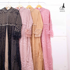 GAMIS OZIAS BROKAT MONICA 09635 LD 105 I Gamis Pesta Simple I Dress Remaja Muslimah Santai Wanita