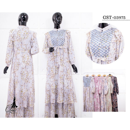 Ozias - Gamis Ceruty Sakura 03975 LD 105 I Gamis Santai Cantik I Gamis Muslimah