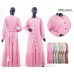 GAMIS OZIAS BROKAT MONICA 09691 LD 105 I Gamis Pengajian Dewasa I Busana Muslimah Busui Friendly Panjang Santai