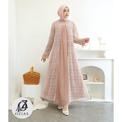 GAMIS OZIAS BROKAT IMPORT 09610 LD 105 I Gamis Pesta Simpel I Gamis Lebaran Muslimah Nyaman Panjang