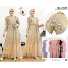 GAMIS OZIAS BROKAT TIARA 09835 LD 105 I Gamis Brisemade Muslimah I Dress home Busui Friendly Wanita Panjang