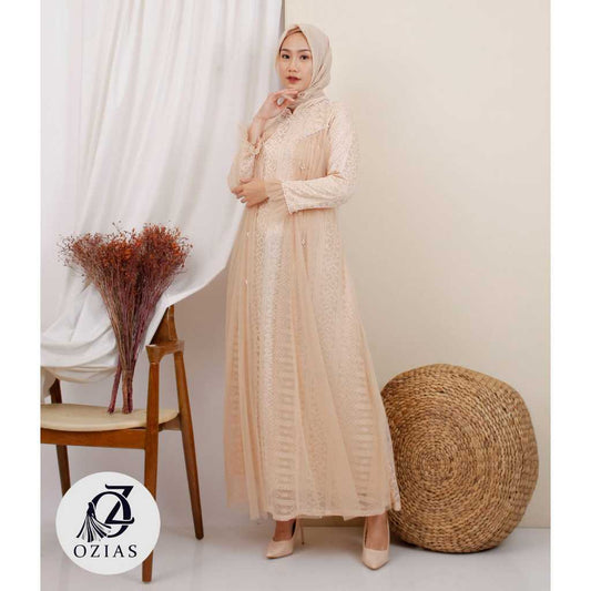 GAMIS OZIAS BROKAT PREMIUM 09700 LD 105 I Gamis Lebaran Dewasa I Gamis Pesta Cantik Muslim