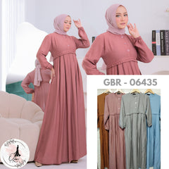 GAMIS OZIAS POLO LINEN 06435 LD 105CM I Gamis Simpel Adem I Gamis Fashion Muslim Arabian l Busui Friendly Nyaman Panjang