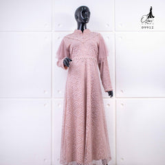 GAMIS OZIKO BROKAT IORA CEILO 09912 LD 105 I Gamis Pesta Mewah I Gamis Wisuda Import Muslim Nyaman