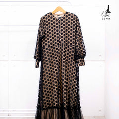 GAMIS OZIAS BROKAT POLKA BELT 09795 LD 105 I Gamis Simpel Belt I Gamis Remaja Muslimah Santai Dress