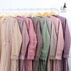 GAMIS OZIKO BROKAT IORA CEILO PREMIUM 09910 I Gamis Pesta Remaja I Gamis Busui friendly Muslim Nyaman 2XL