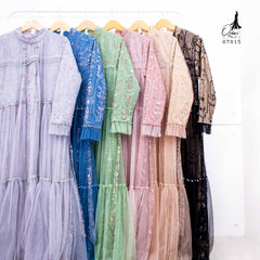 GAMIS OZIAS TILE 07015 LD 105 I Gamis Kondangan Wanita I Gamis Wisuda Remaja Nyaman Panjang