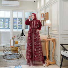 GAMIS OZIAS TILE NAMIRA 07144 LD 105 140 I Gamis Mewah Kondangan 4XL I Gamis Tile Bordir