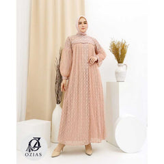 GAMIS OZIAS BROKAT TILE 09562 LD 105 I Gamis Kondangan Mewah I Gamis Pesta Tangan Balon Nyaman