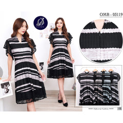 DRESS OZIKO POLLYLACE BROKAT AZURA 03119 03120 LD 105 I Dress Formal Kerja I Dress Casual Wanita Nyaman