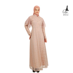 GAMIS OZIKO BROKAT IORA CEILO 09912 LD 105 I Gamis Pesta Mewah I Gamis Wisuda Import Muslim Nyaman