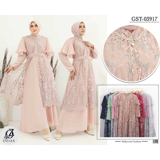 GAMIS OZIAS TILE 03917 LD 105 I Gamis Kondangan Cantik I gamis Fashion Remaja