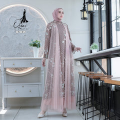 GAMIS OZIAS TILE PREMIUM 07038 LD 105 I Gamis Kondangan Mewah I Gamis Wisuda Remaja Motif Muslim Nyaman Panjang