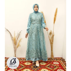 GAMIS OZIAS TILE 03881 LD 105 I Gamis Kondangan Wanita I Gamis Wanita Simpel