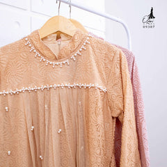 GAMIS OZIAS BROKAT 09387 LD 105 I Gamis Simpel Kondangan I Gamis Wisuda Remaja Motif Muslim Nyaman