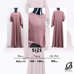 GAMIS OZIAS POLO LINEN AZURA 06428 LD 105 I Gamis Simple I Gamis Busui Friendly Muslim Nyaman