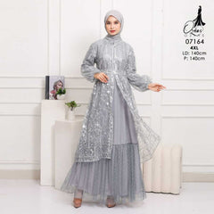GAMIS OZIAS TILE BORDIR 07164 LD 120 140 I Gamis Tile Lepas Pasang I Gamis Kondangan Mewah