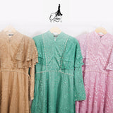 GAMIS OZIAS BROKAT GARDEN LACE 09861 LD 105 I Gamis Formal Wisuda I Gamis Simpel Busui Friendly Nyaman Muslim