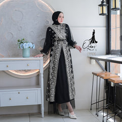 GAMIS OZIAS TILE 07181 LD 105 I Gamis Kondangan Mewah I Gamis Pesta TIle Bordir