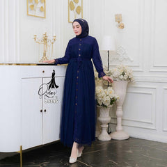 GAMIS OZIAS BROKAT AZULA 09295 LD 105 I Gamis Wanita Muslimah I Gamis Busui Friendly Panjang