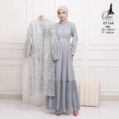 GAMIS OZIAS TILE BORDIR 07164 LD 120 140 I Gamis Tile Lepas Pasang I Gamis Kondangan Mewah