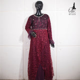 GAMIS OZIAS TILE 07115 LD 105 I Gamis Tile Bordir I Gamis Pesta