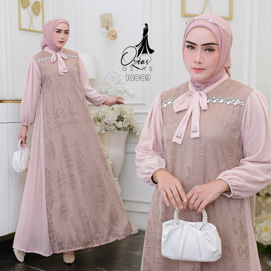 GAMIS OZIAS BROKAT PREMIUM 10009 LD 105 I Gamis Brokat Premium I Gamis Kondangan