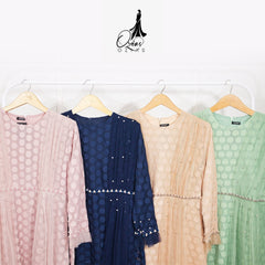 GAMIS OZIAS BROKAT POLKA PREMIUM 08333 LD 105 & LD 120I Gamis Kondangan Cantik I Gamis Wisuda Remaja Nyaman Panjang