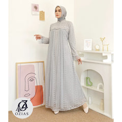 GAMIS OZIAS BROKAT ORCHID 09654 LD 105 I Gamis Lebaran Remaja I Gamis Kondangan muslimah Panjang Santai