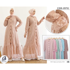 GAMIS OZIAS BROKAT PALMINERVIS 09701 LD 105 I Gamis Pesta Simpel I Gamis Remaja Muslimah Panjang Santai