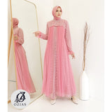Ozias - Gamis Brokat 09673 LD 105 I Gamis Cantik Wanita I Gamis Kondangan Mewah