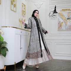 GAMIS OZIAS TILE 07036 LD 105 I Gamis Kondangan Rompi I Gamis Casual Panjang Muslim