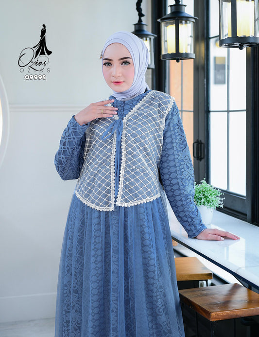 GAMIS OZIAS BROKAT FIMELA 09998 I Gamis Kondangan Pesta I Gamis Wisuda Cantik