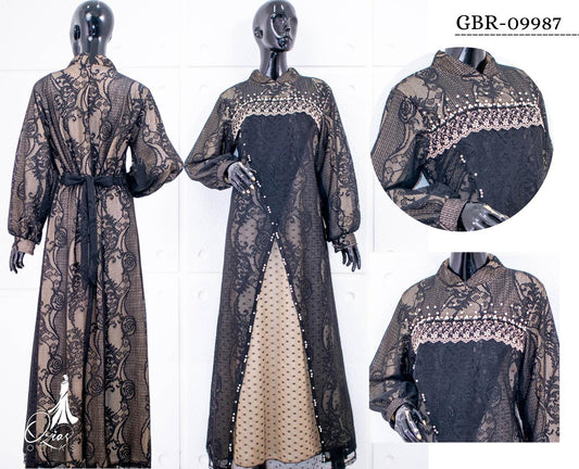 GAMIS OZIAS BROKAT HARUKA 09987 LD 105 I Gamis Pesta Mewah I Fashion Muslim Panjang Nyaman