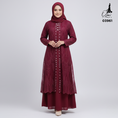 GAMIS OZIAS TILE 03961 LD 105 I Gamis Kondangan Mewah I Gamis Wisuda Muslimah Nyaman Panjang