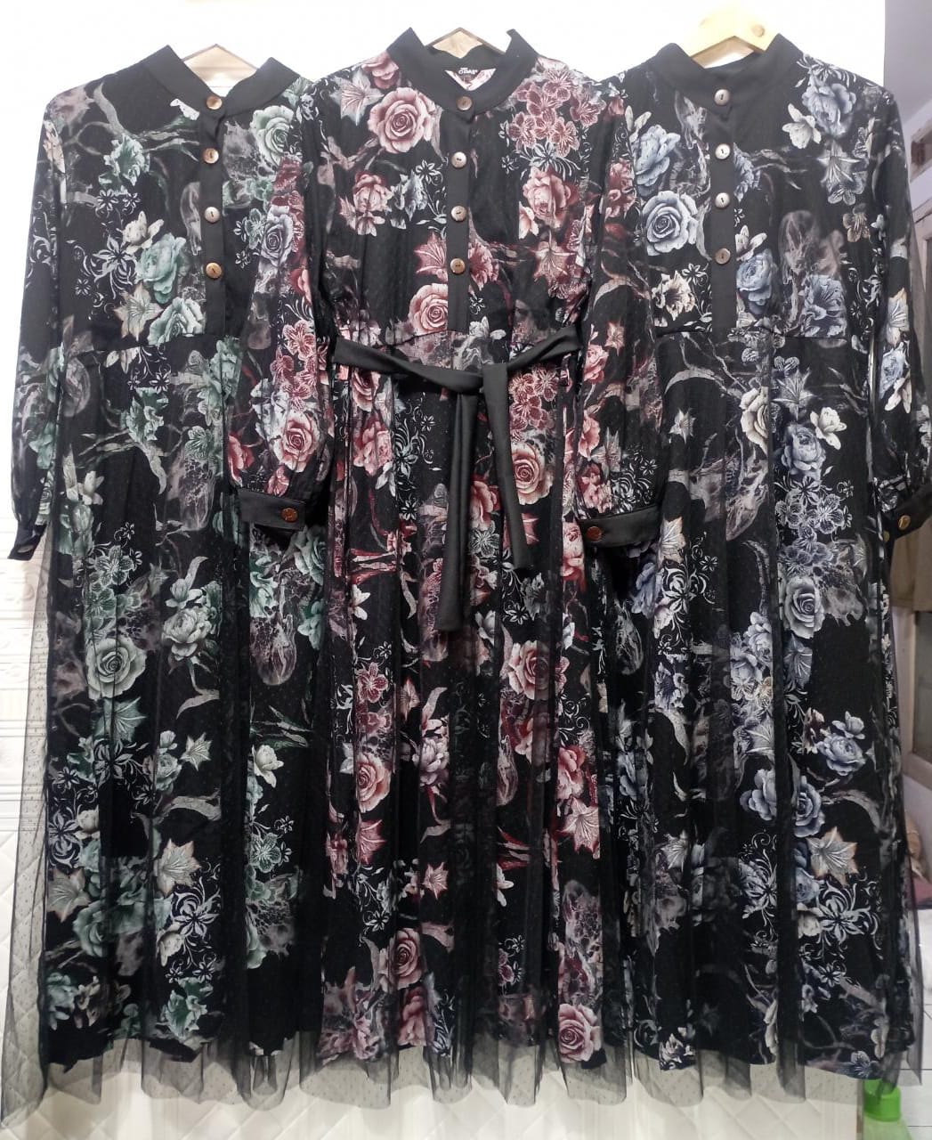 GAMIS OZIAS BROKAT RAYON 01525 LD 105 I Gamis Kondangan Simpel I Gamis Pesta Muslimah Nyaman Santai Mewah