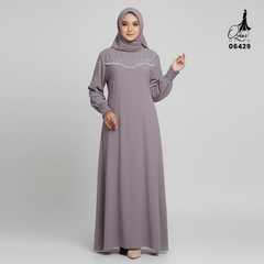 GAMIS OZIKO SIFON CERUTY POLOS 06429 LD 105 I Gamis Super Simpel I Fashion Muslimah Wanita Panjang Nyaman Santaic