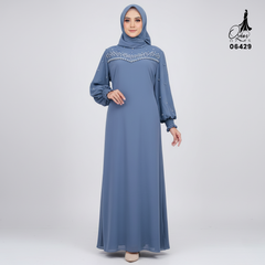 GAMIS OZIKO SIFON CERUTY POLOS 06429 LD 105 I Gamis Super Simpel I Fashion Muslimah Wanita Panjang Nyaman Santaic