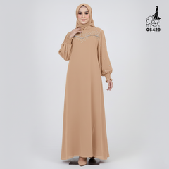 GAMIS OZIKO SIFON CERUTY POLOS 06429 LD 105 I Gamis Super Simpel I Fashion Muslimah Wanita Panjang Nyaman Santaic