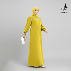 GAMIS OZIKO SIFON CERUTY POLOS 06429 LD 105 I Gamis Super Simpel I Fashion Muslimah Wanita Panjang Nyaman Santaic
